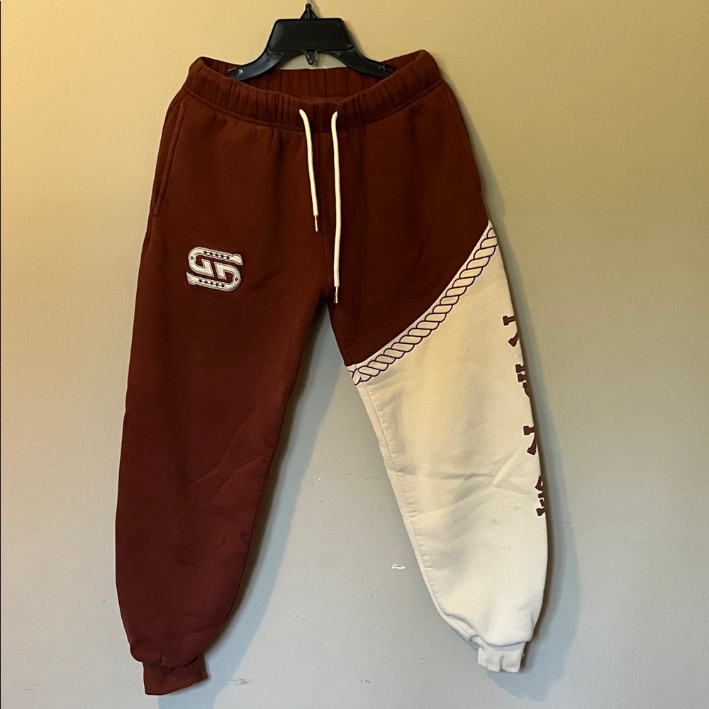 Men's Two-Tone Joggers - Brown and Cream